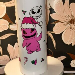 White Tumbler with Pink Oggie Boogie Design
